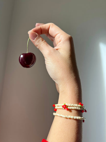 Cherry Bloom Bracelet – Handmade Beaded Bracelet